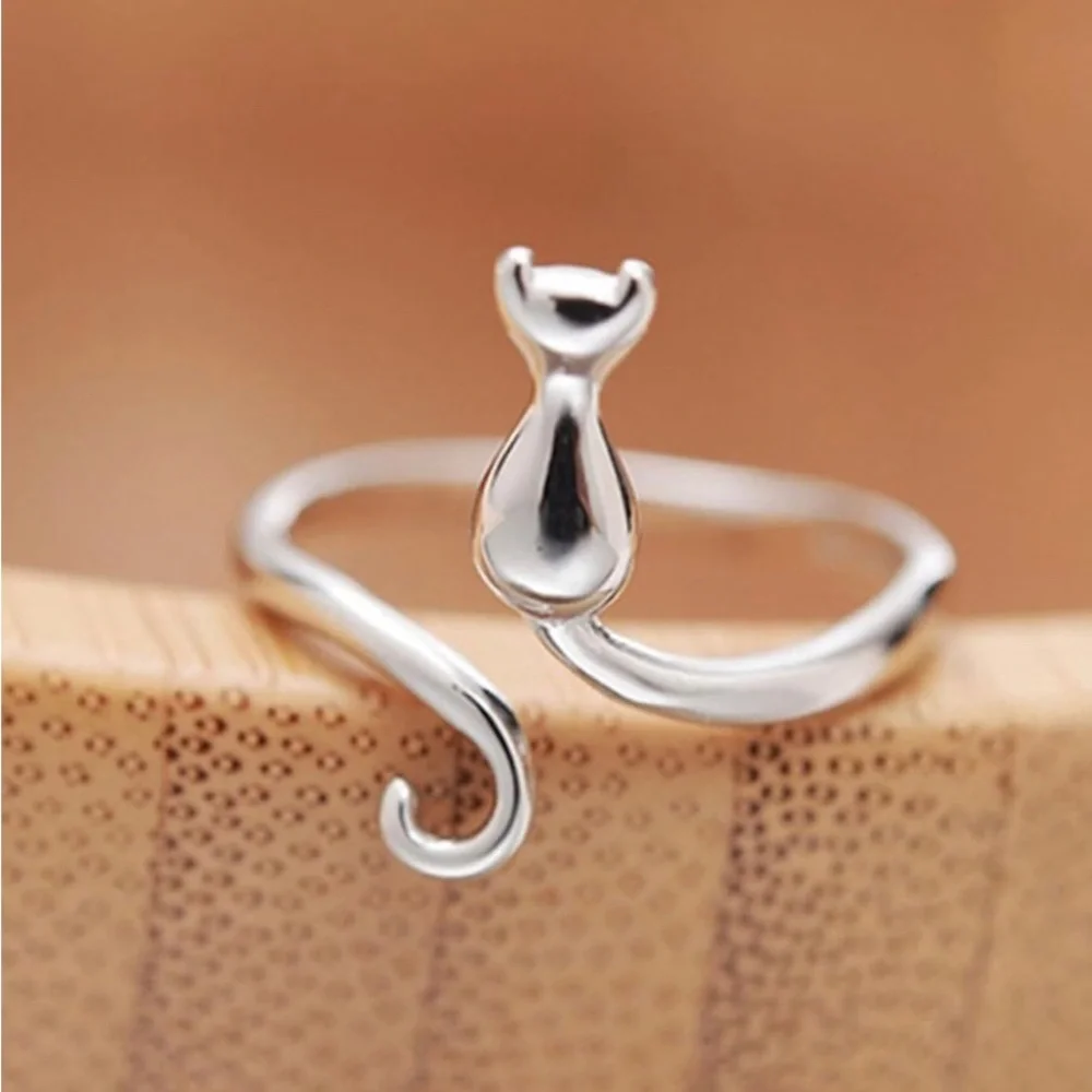 Sterling Silver Cat Ring NWOT